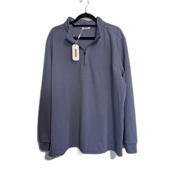 Men's Coofandy Quarter Zip Shirt Blue or Green Size XXL NWT - Picture 1 of 9